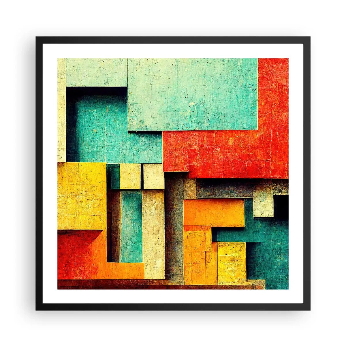 Poster in einem schwarzem Rahmen - Festival der rechten Winkel - 60x60 cm