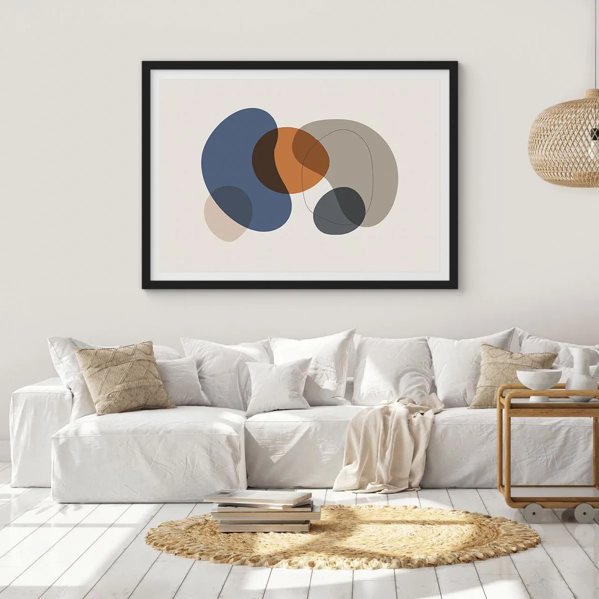 Poster in einem schwarzem Rahmen - Farbtropfen - 91x61 cm