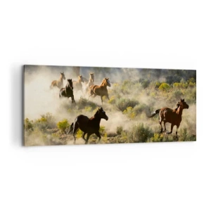 Bild auf Leinwand - Leinwandbild - Rivalität – Freiheit oder männliche Stärke? - 100x40 cm