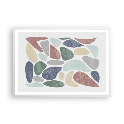 Poster in einem weißen Rahmen - Mosaik aus pulverförmigen Farben - 100x70 cm