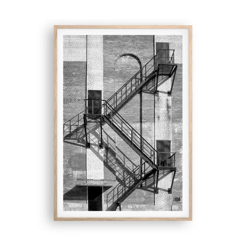 Poster in einem Rahmen aus heller Eiche - Industrieller Stil - 70x100 cm