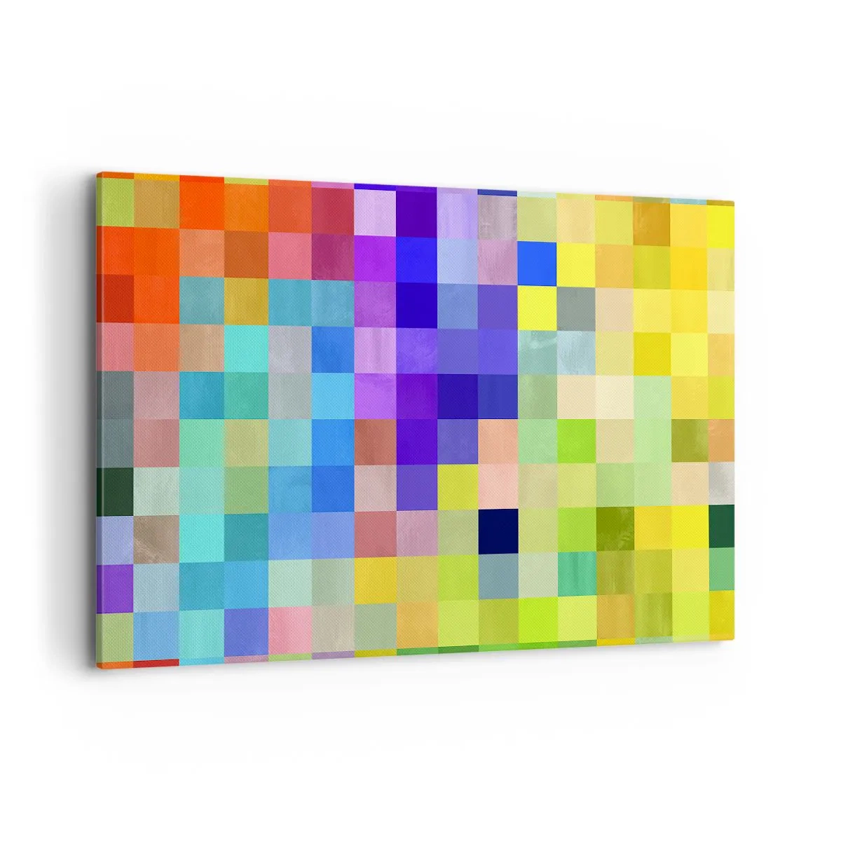 Bild auf Leinwand - Leinwandbild - Ein buntes Mosaik aus Quadraten in verschiedenen Farben - 120x80cm - Alle anderen, alle gleich - Moderne Wanddekoration für Wohnzimmer und Schlafzimmer ARTTOR