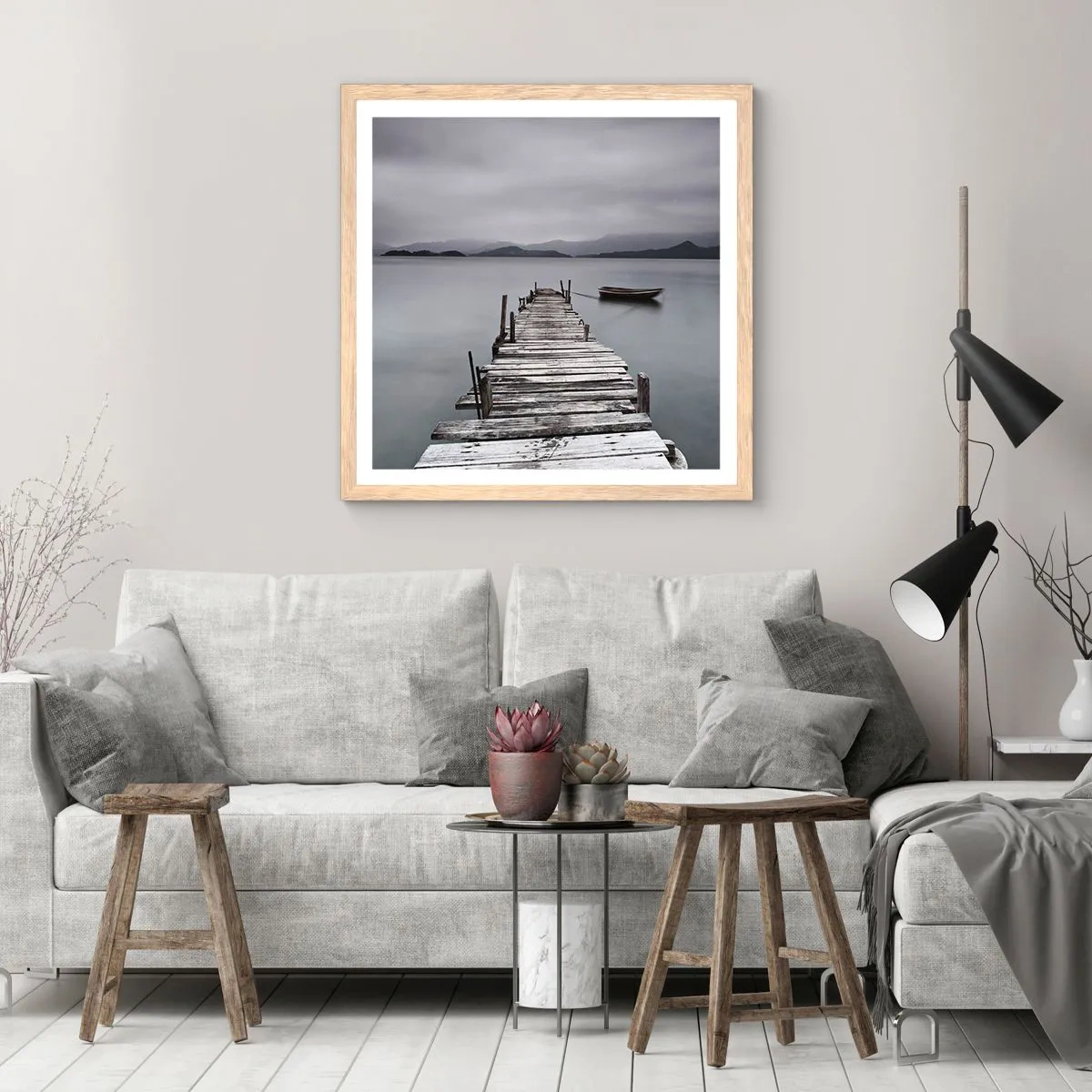 Poster in einem Rahmen aus heller Eiche - Du kannst morgen gehen - 30x30 cm