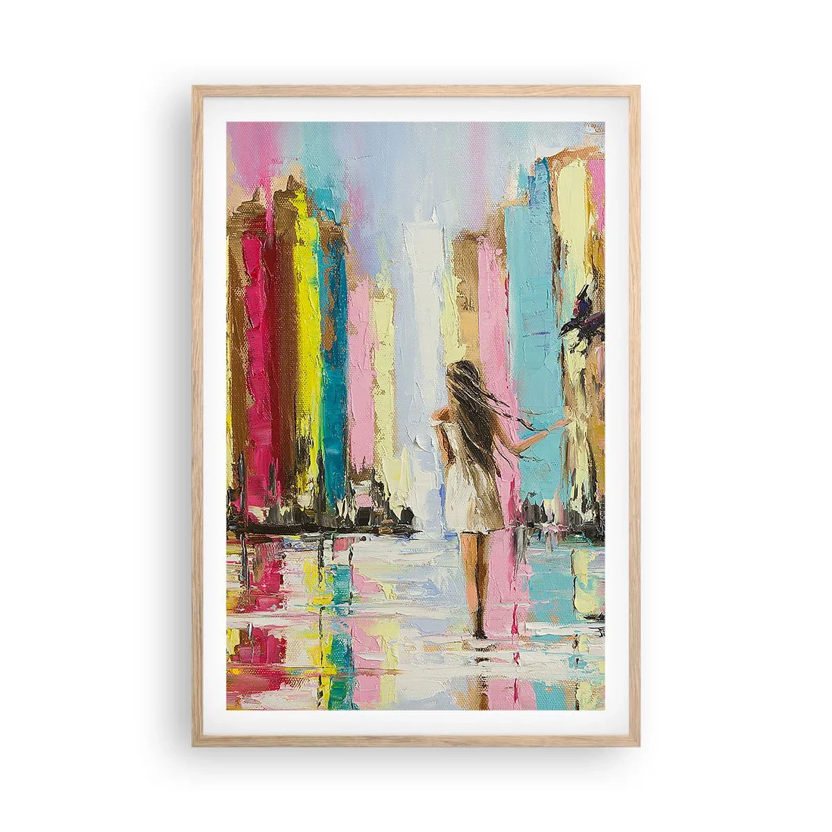 Poster in einem Rahmen aus heller Eiche - Folge mir - 61x91 cm