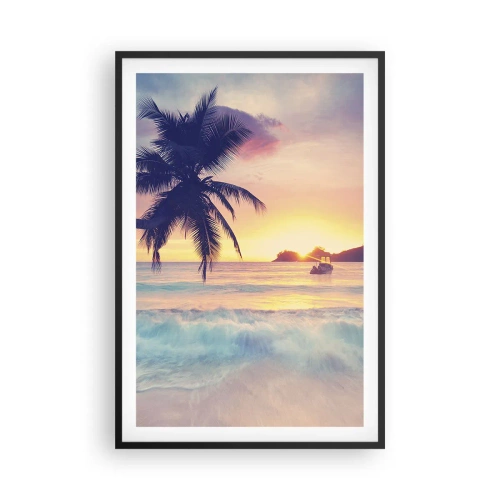 Poster in einem schwarzem Rahmen - Ein Abend in der Bucht - 61x91 cm