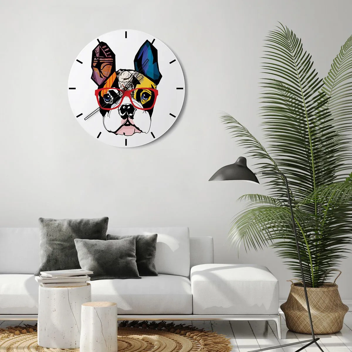 Wanduhr - Glasuhr - Intellektuelle - 40x40 cm