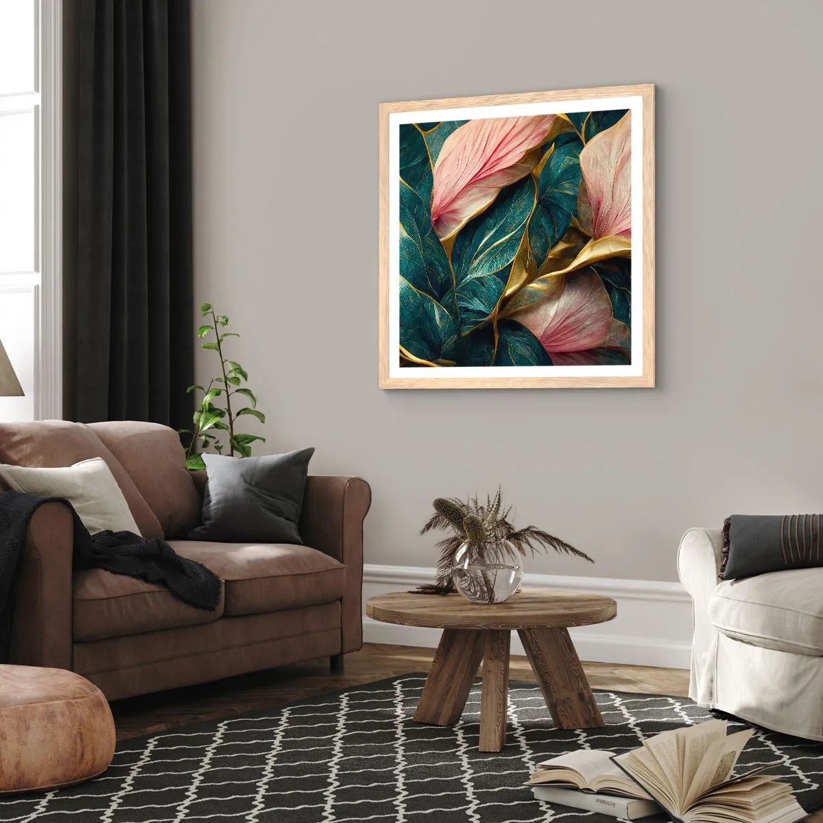 Poster in einem Rahmen aus heller Eiche - Natürliche Eleganz und Stil - 30x30 cm