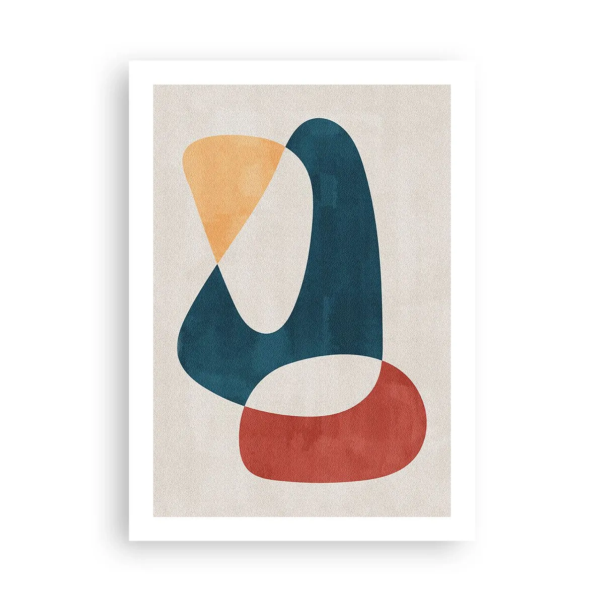 Poster - Eine abstrakte Komposition aus geometrischen Formen in warmen Farben. - 50x70cm - Einflüsse und Metamorphosen - Moderne Wanddekoration für Wohnzimmer und Schlafzimmer ARTTOR