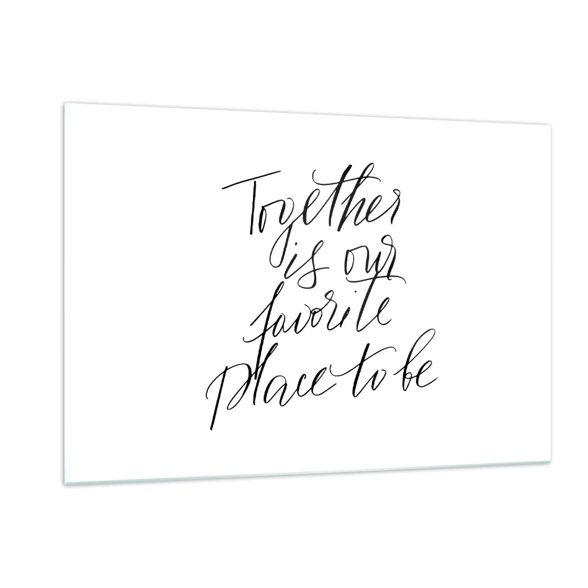 Glasbild - Bild auf glas - Minimalistische kalligrafische Inschrift auf weißem Hintergrund - 120x80cm - Fühlst du das auch? - Moderne Wanddekoration für Wohnzimmer und Schlafzimmer ARTTOR