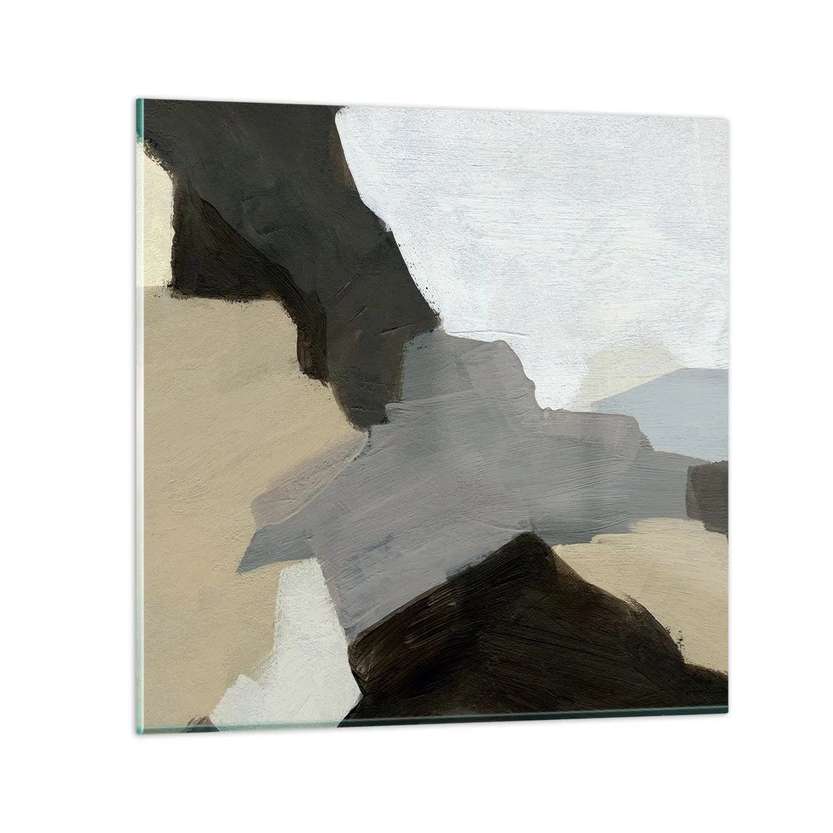 Glasbild - Bild auf glas - Abstraktion: Scheideweg des Graus - 40x40 cm