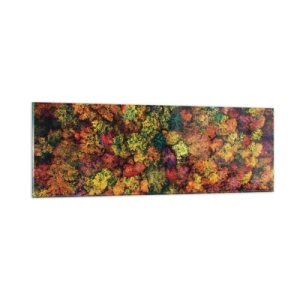 Glasbild - Bild auf glas - Blumenstrauß aus Herbstbäumen - 90x30 cm