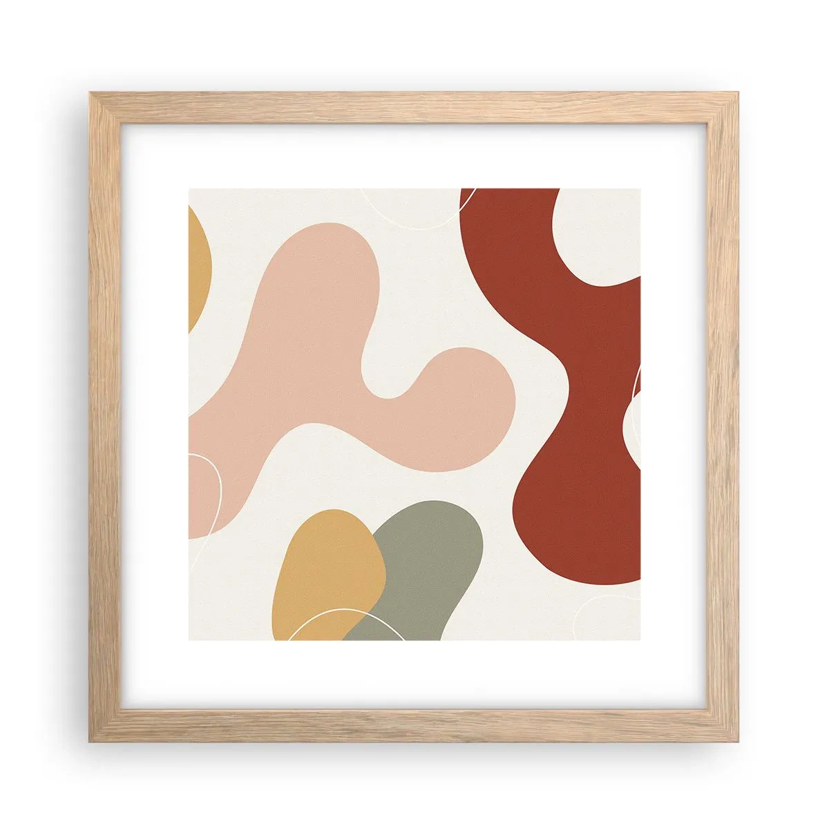 Poster in einem Rahmen aus heller Eiche - Kringel oder Schnörkel? - 30x30 cm