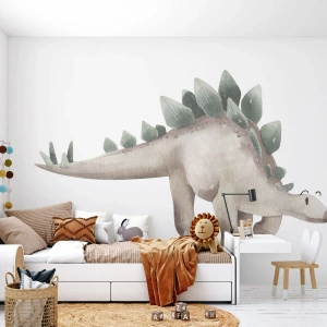 Fototapete Premium Canvas - Ein süßer Dinosaurier in Pastellfarben - 100x70cm - Euer Freund - Moderne Wanddekoration für Wohnzimmer und Schlafzimmer ARTTOR