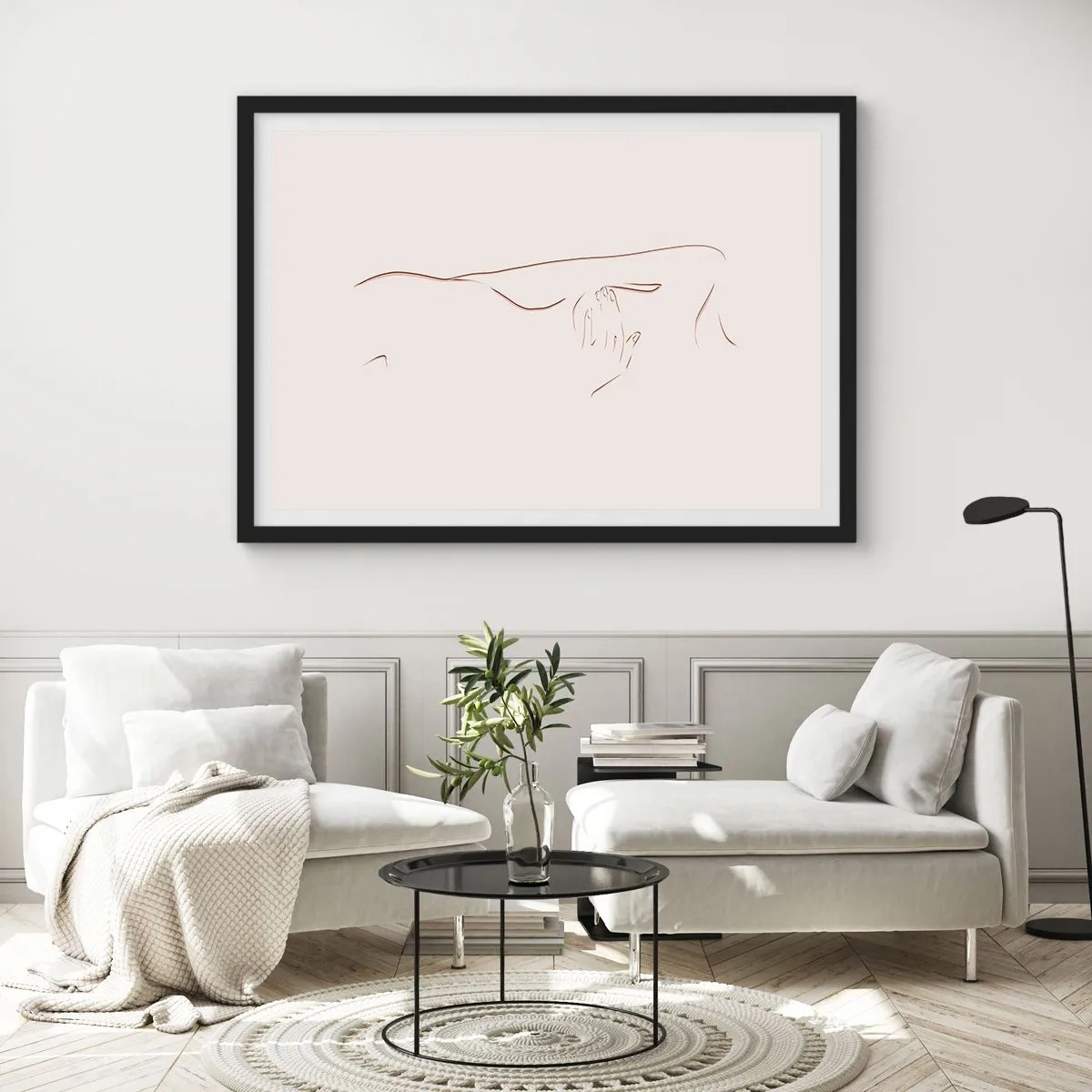 Poster in einem schwarzem Rahmen - Die Form des Verlangens - 50x40 cm