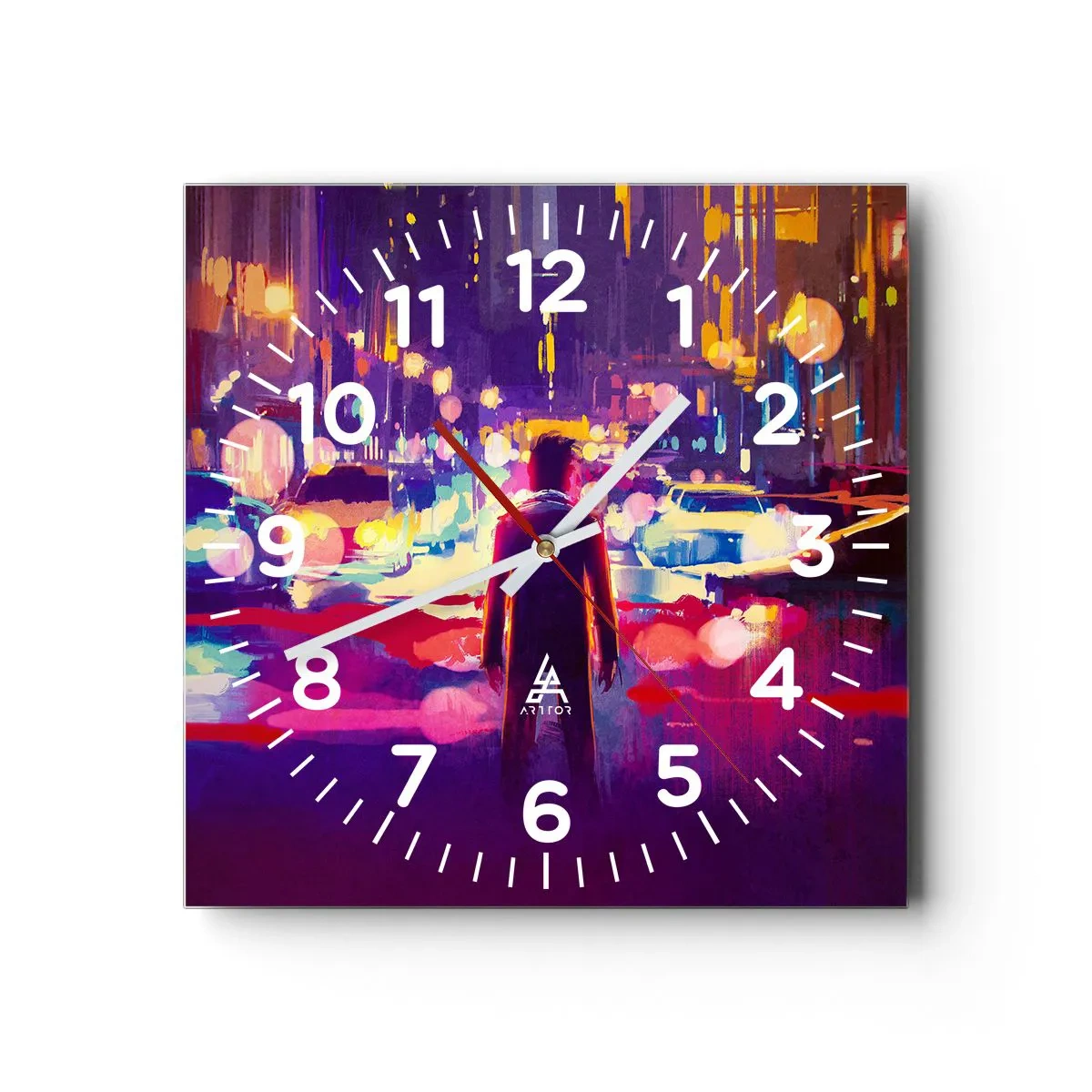 Wanduhr - Glasuhr - Eingetaucht in das Licht - 40x40 cm