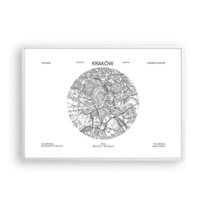 Poster in einem weißen Rahmen - Anatomie von Krakau - 100x70 cm