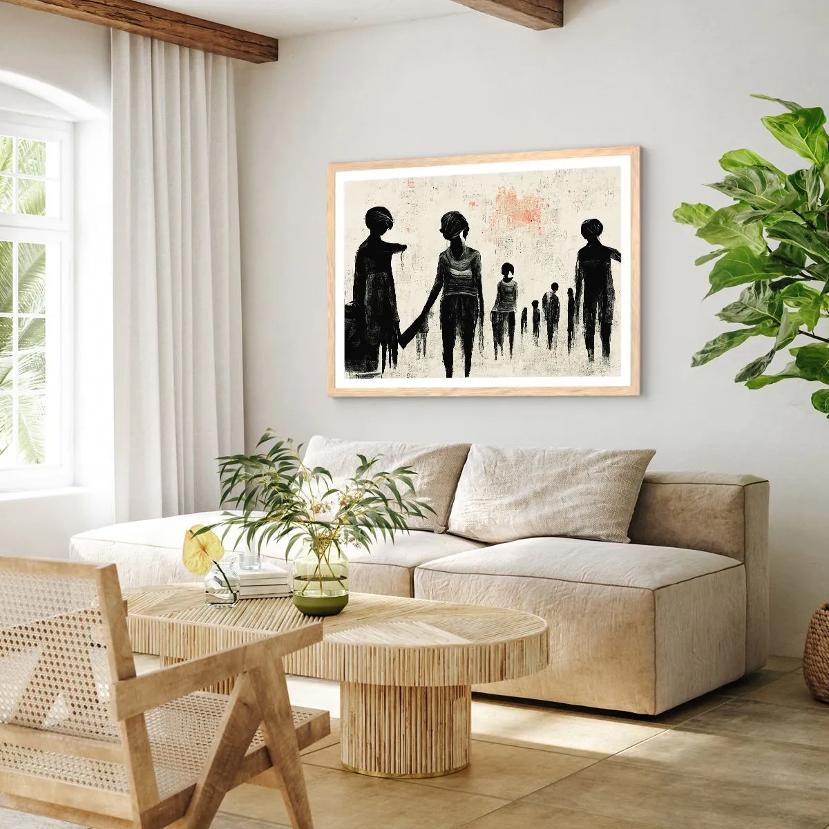 Poster in einem Rahmen aus heller Eiche - Gegen die Einsamkeit - 40x30 cm