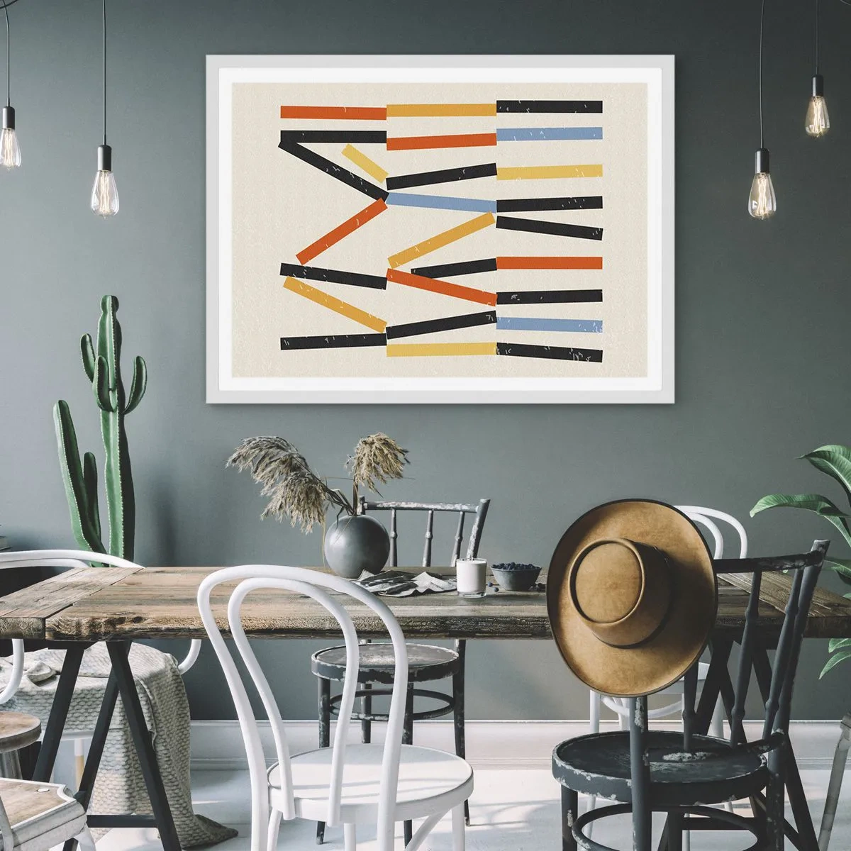 Poster in einem weißen Rahmen - Komposition auf der Ebene - 50x40 cm