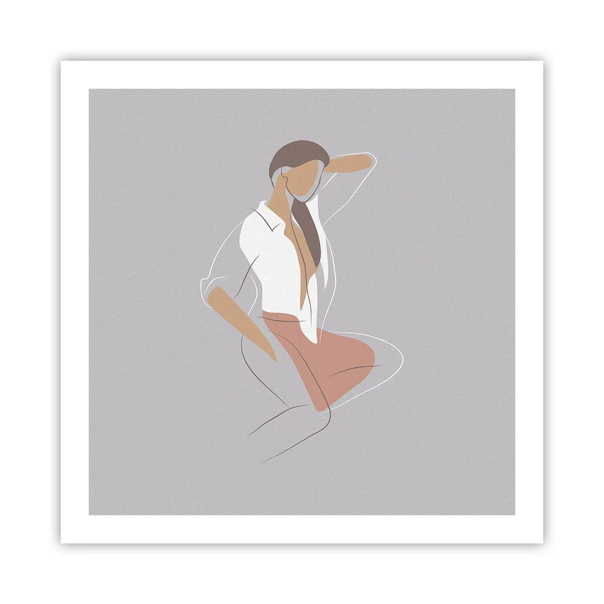 Poster - Umriss der Anmut - 60x60 cm