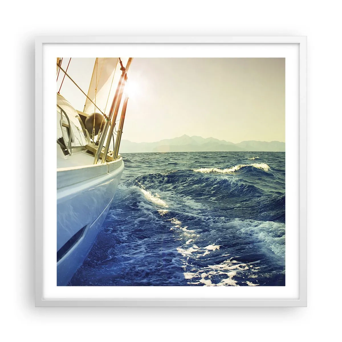 Poster in einem weißen Rahmen - Auf ins Abenteuer - 60x60 cm