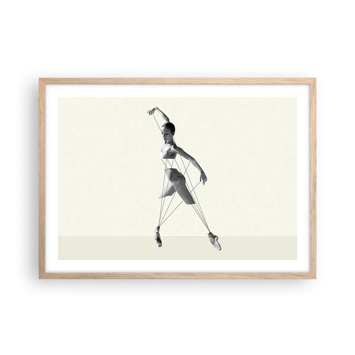 Poster in einem Rahmen aus heller Eiche - Im Theater der Welt - 70x50 cm