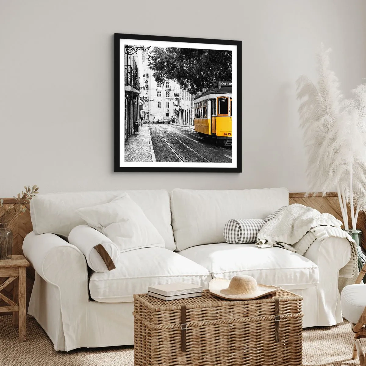 Poster in einem schwarzem Rahmen - Und Fado im Hintergrund - 50x50 cm