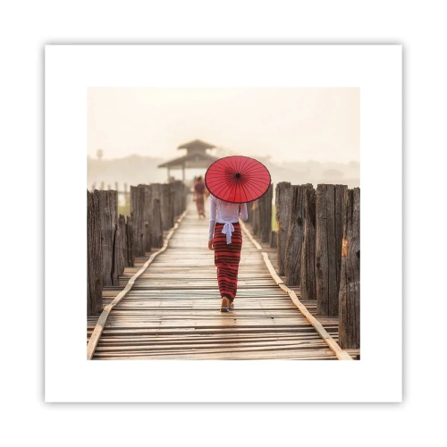 Poster - Auf der alten Brücke - 30x30 cm