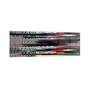 Glasbild - Bild auf glas - Bunte Linien und Pixel im abstrakten Stil - 160x50cm - Das Kontrollbild der Realität - Moderne Wanddekoration für Wohnzimmer und Schlafzimmer ARTTOR