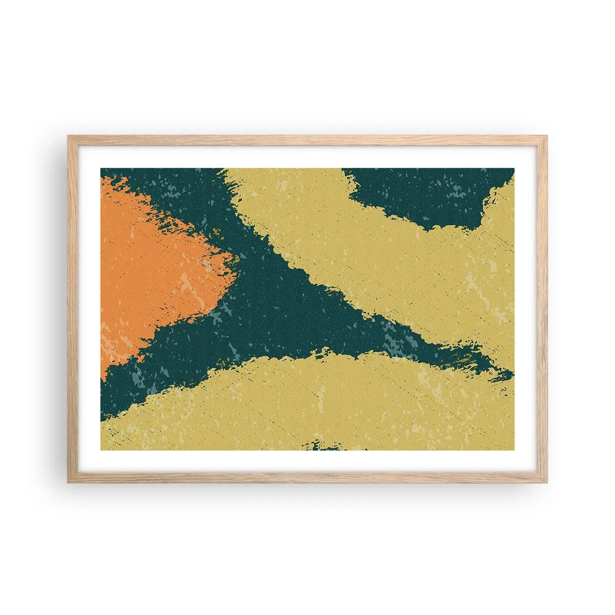 Poster in einem Rahmen aus heller Eiche - Abstraktion – langsame Bewegung - 70x50 cm