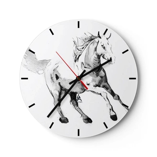 Wanduhr - Glasuhr - Ungezähmte Seele - 40x40 cm