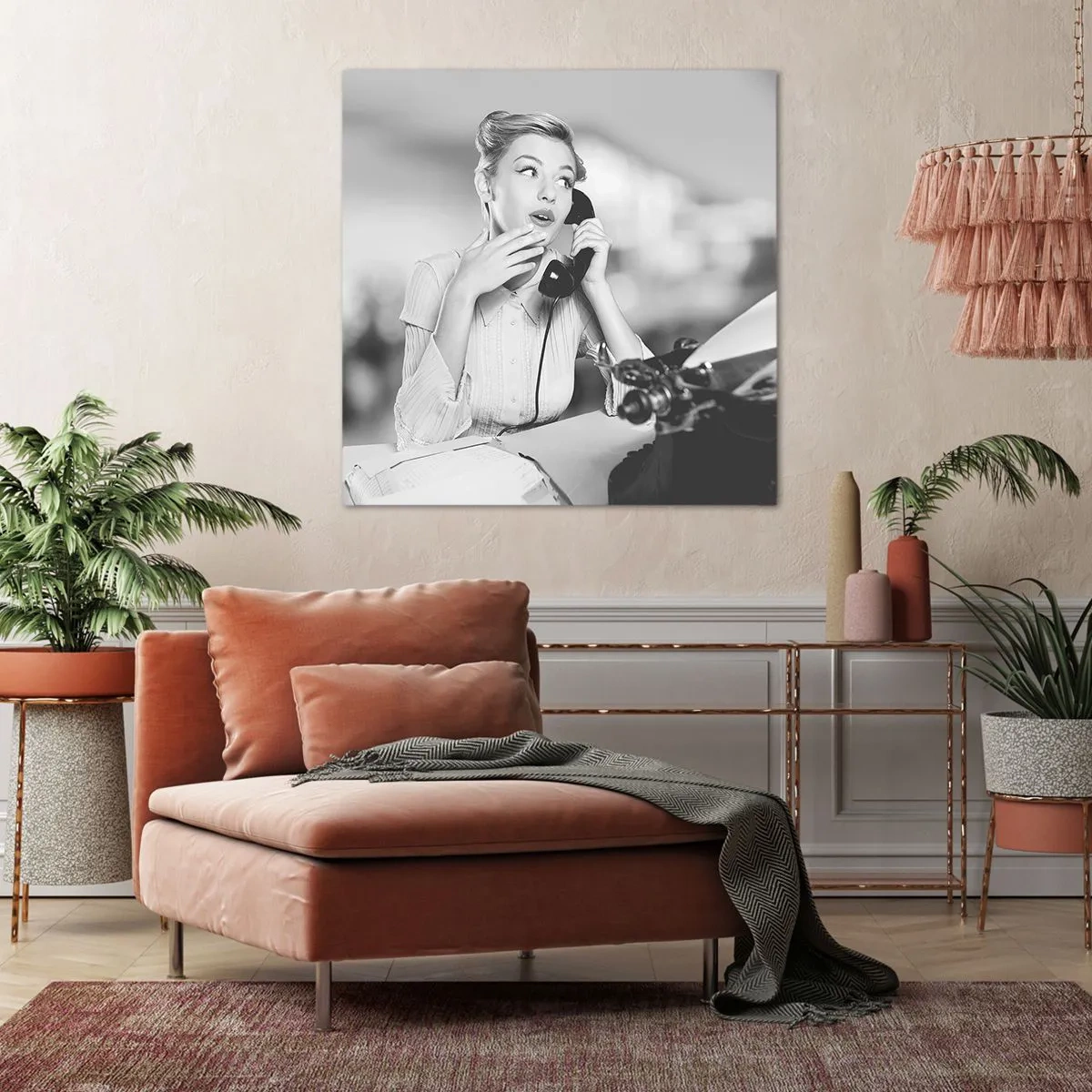 Bild auf Leinwand - Leinwandbild - Hallo, wir sind in den 1950er Jahren. - 30x30 cm