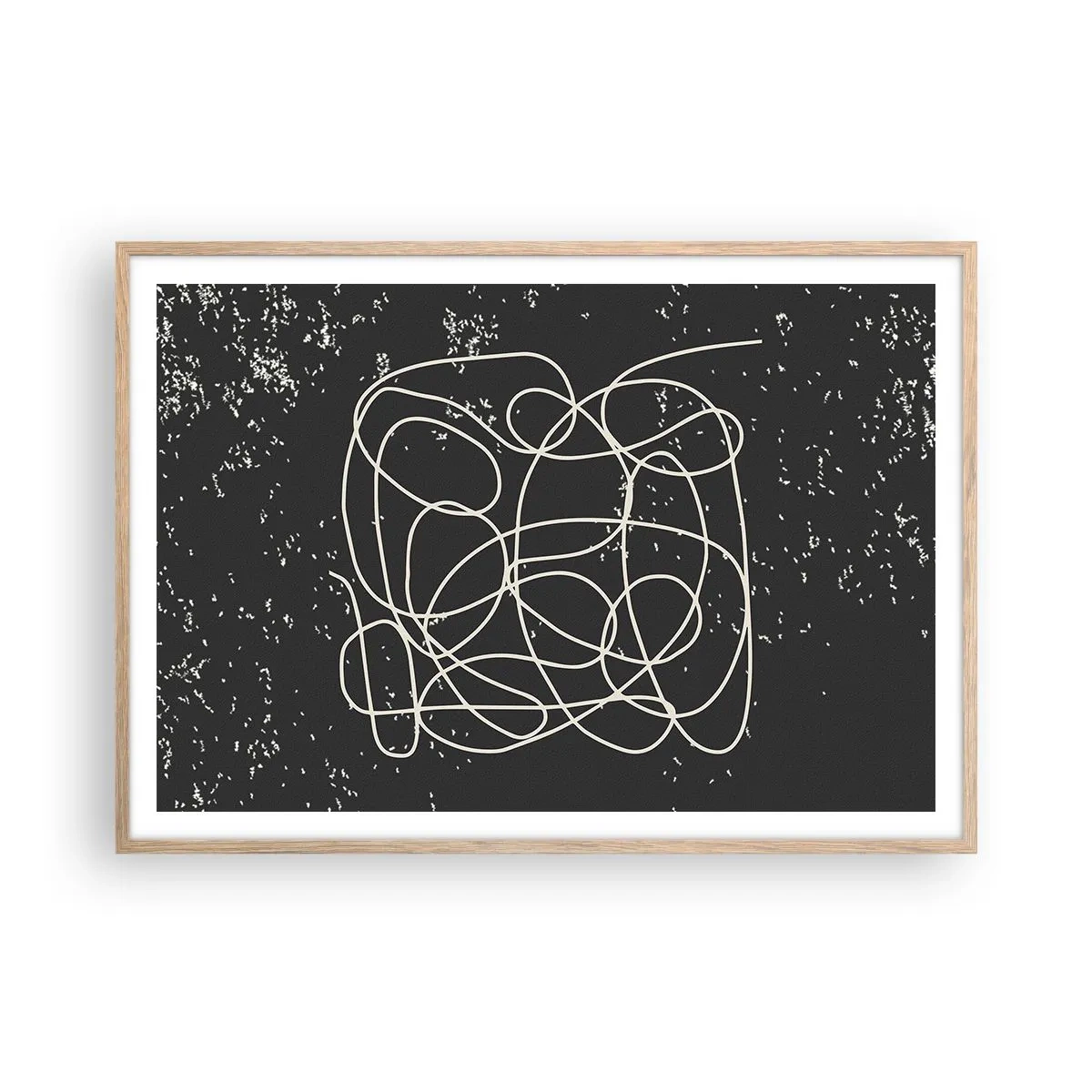 Poster in einem Rahmen aus heller Eiche - Wandernde, umherschweifende Gedanken - 100x70 cm