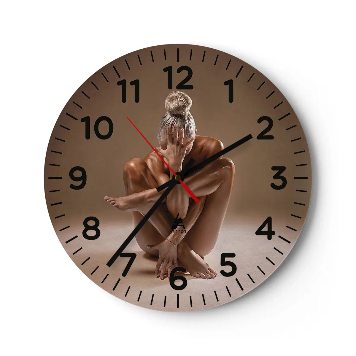 Wanduhr - Glasuhr - Die Einheit von Körper und Geist - 40x40 cm