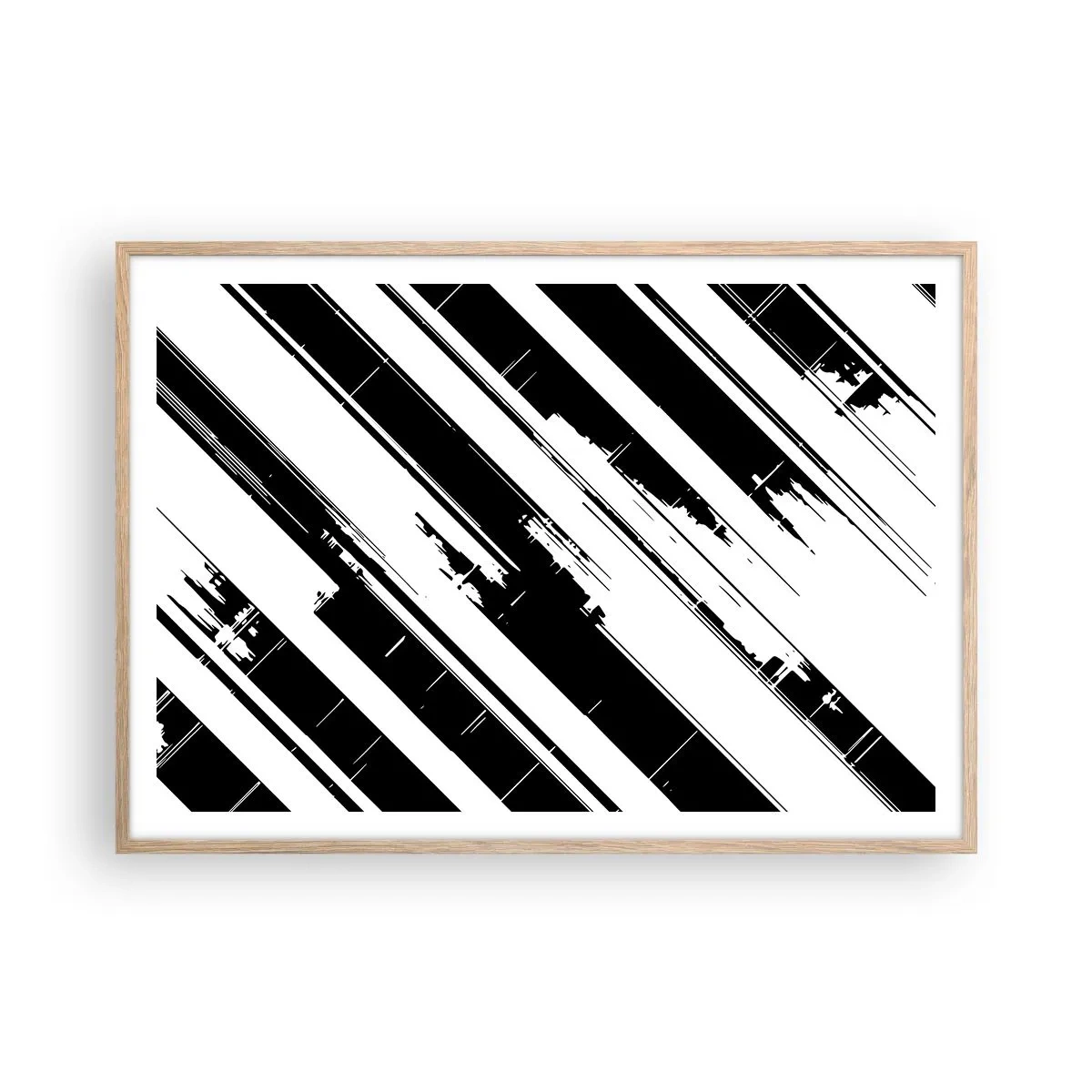 Poster in einem Rahmen aus heller Eiche - Eine intensive und dynamische Komposition - 100x70 cm