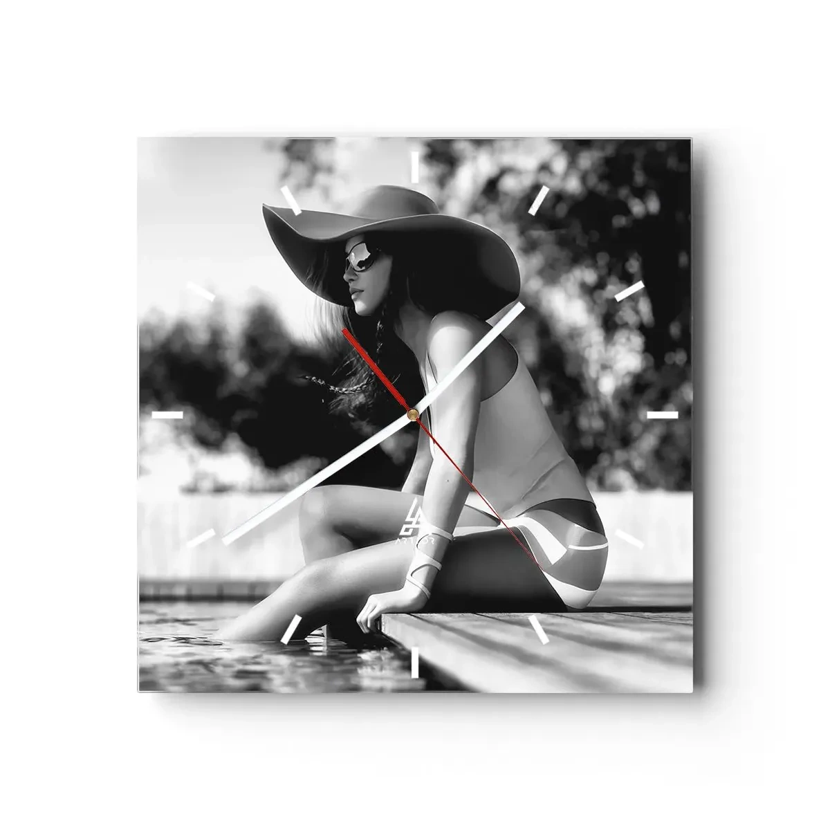 Wanduhr - Glasuhr - Sommertraum - 40x40 cm