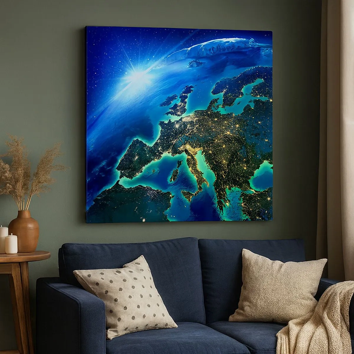 Bild auf Leinwand - Leinwandbild - Funkelndes Europa - 30x30 cm