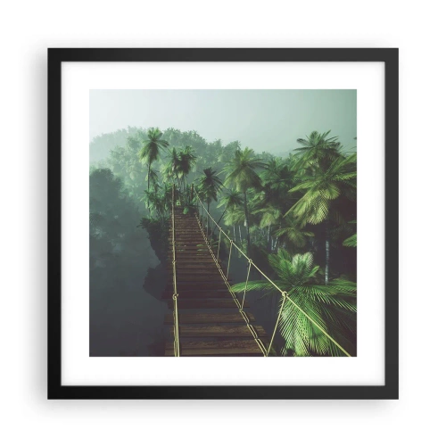 Poster in einem schwarzem Rahmen - Über der Brandung des Grüns - 40x40 cm
