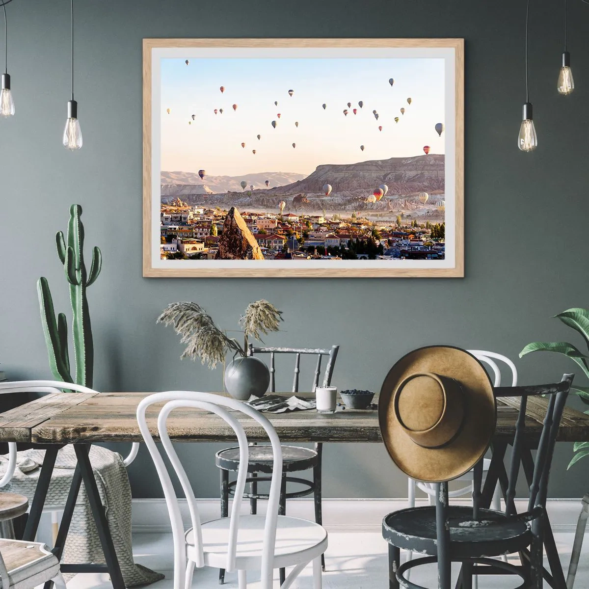 Poster in einem Rahmen aus heller Eiche - Wie Schiffe am Himmel - 40x30 cm