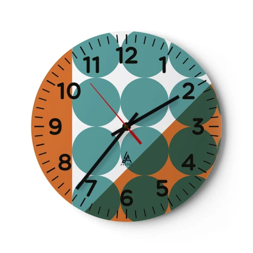 Wanduhr - Glasuhr - Nach oben und schräg - 40x40 cm