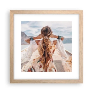 Poster in einem Rahmen aus heller Eiche - Auf dem Weg zum Glück - 30x30 cm