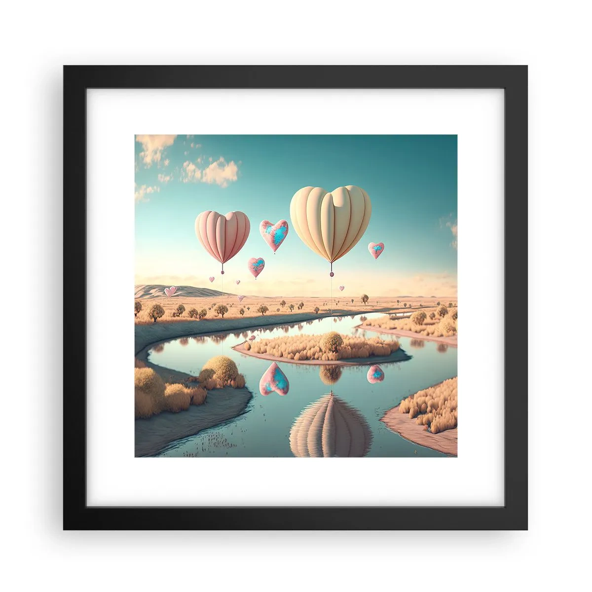 Poster in einem schwarzem Rahmen - Dank Liebe steigt man auf - 30x30 cm