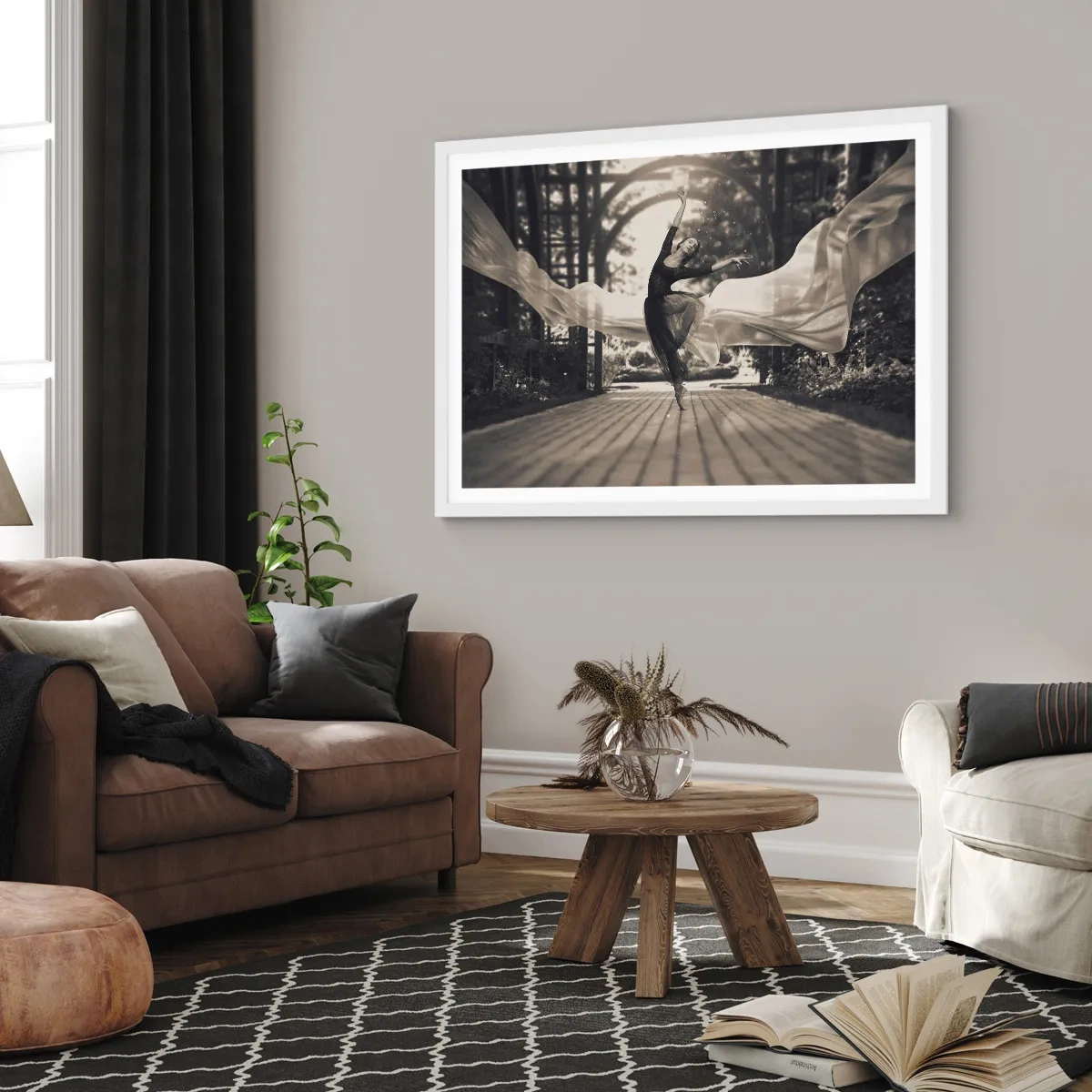 Poster in einem weißen Rahmen - Der Tanz des Gartengeistes - 40x30 cm