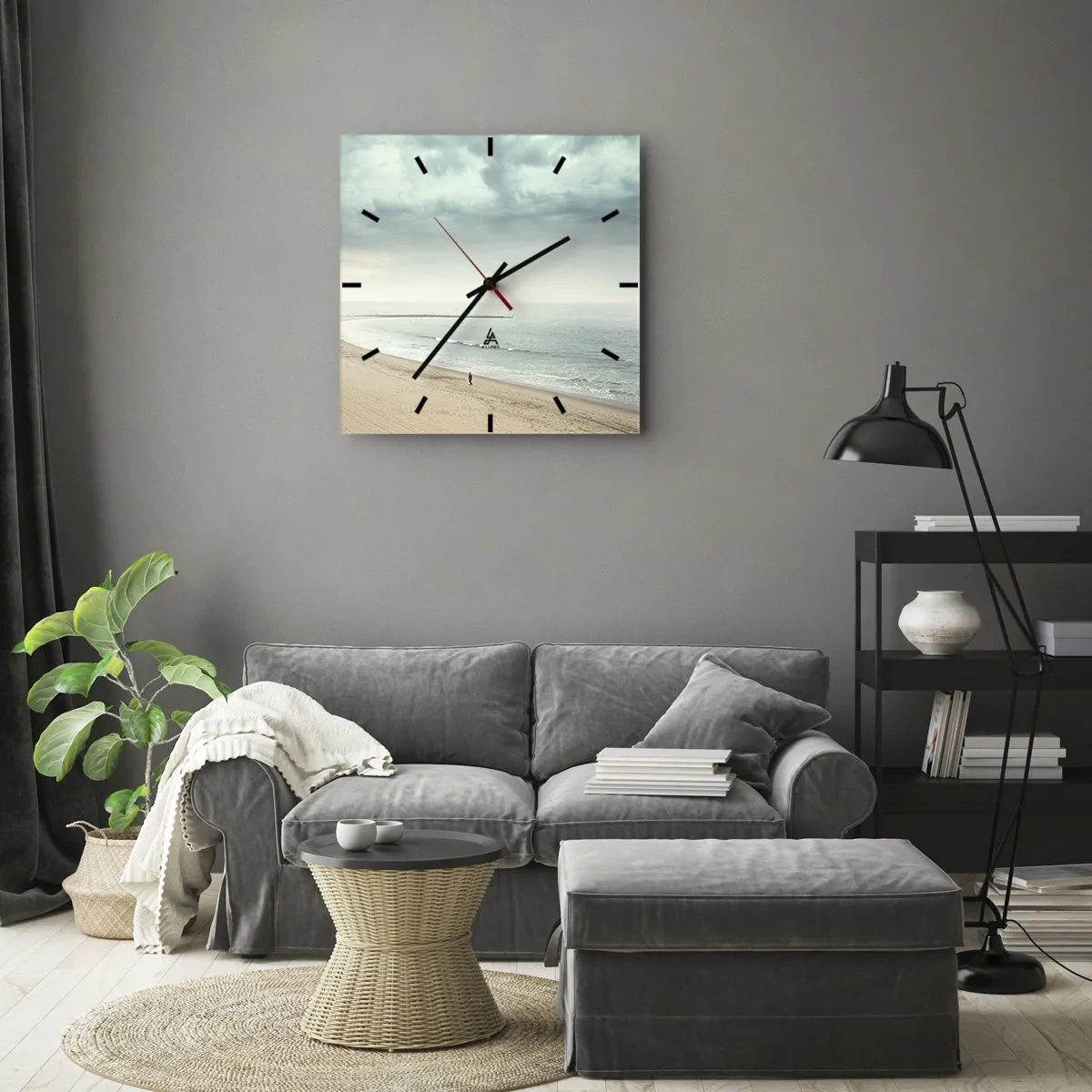 Wanduhr - Glasuhr - Auf der Suche nach Frieden - 30x30 cm