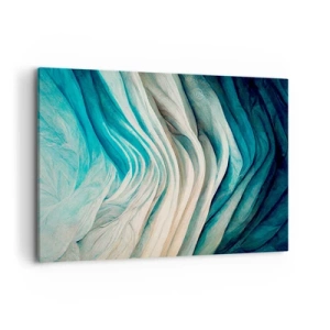 Bild auf Leinwand - Leinwandbild - Dynamische Wellen in Blau- und Weißtönen - 100x70cm - Blaue Unersättlichkeit - Moderne Wanddekoration für Wohnzimmer und Schlafzimmer ARTTOR