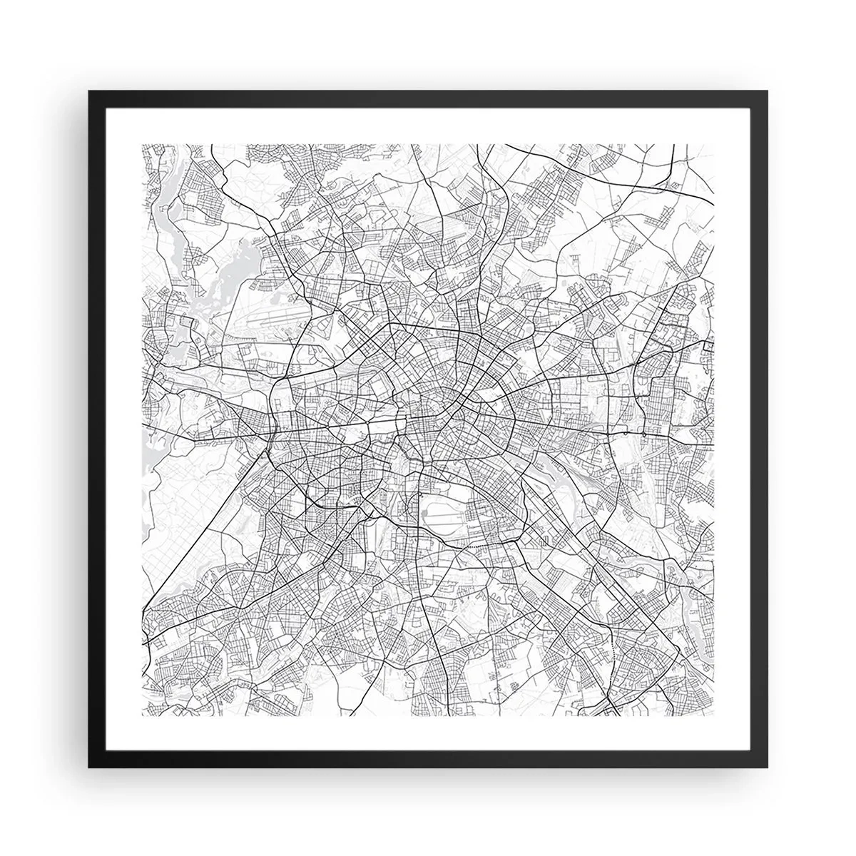 Poster in einem schwarzem Rahmen - Berliner Blume - 60x60 cm