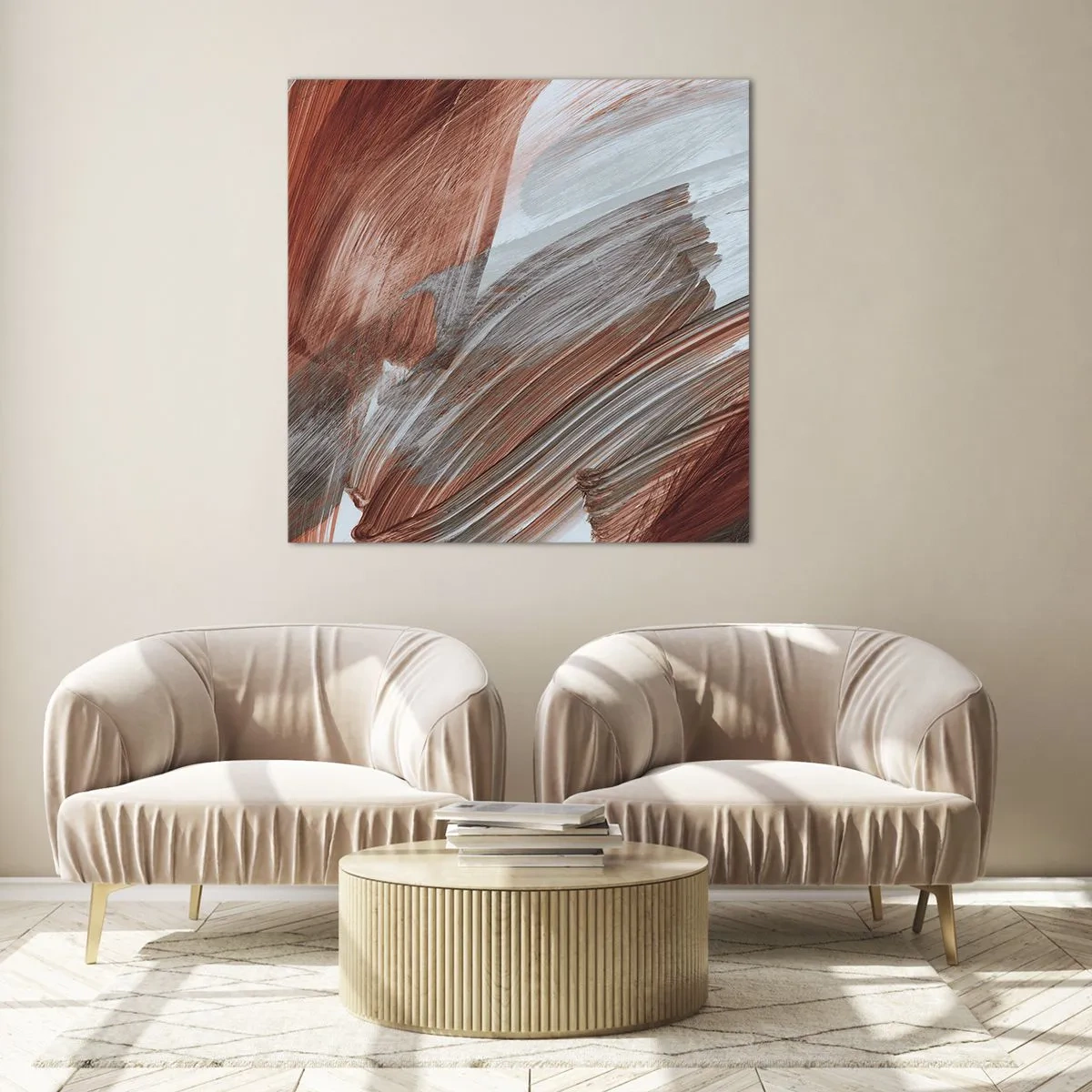 Glasbild - Bild auf glas - Herbst und windige Abstraktion - 60x60 cm