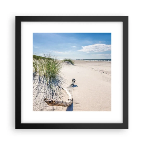 Poster in einem schwarzem Rahmen - Der schönste Strand? Ostsee-Strand - 30x30 cm