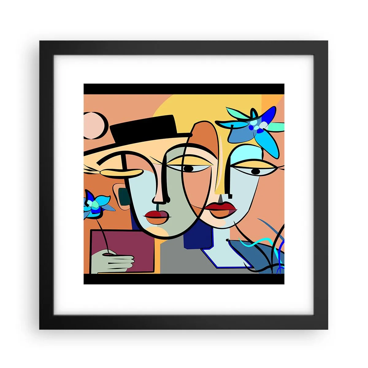 Poster in einem schwarzem Rahmen - Picassos randez vous - 30x30 cm