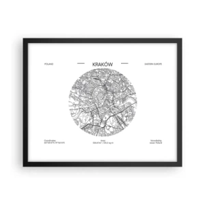 Poster in einem schwarzem Rahmen - Anatomie von Krakau - 50x40 cm