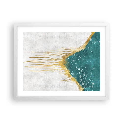 Poster in einem weißen Rahmen - Goldene Flut - 50x40 cm